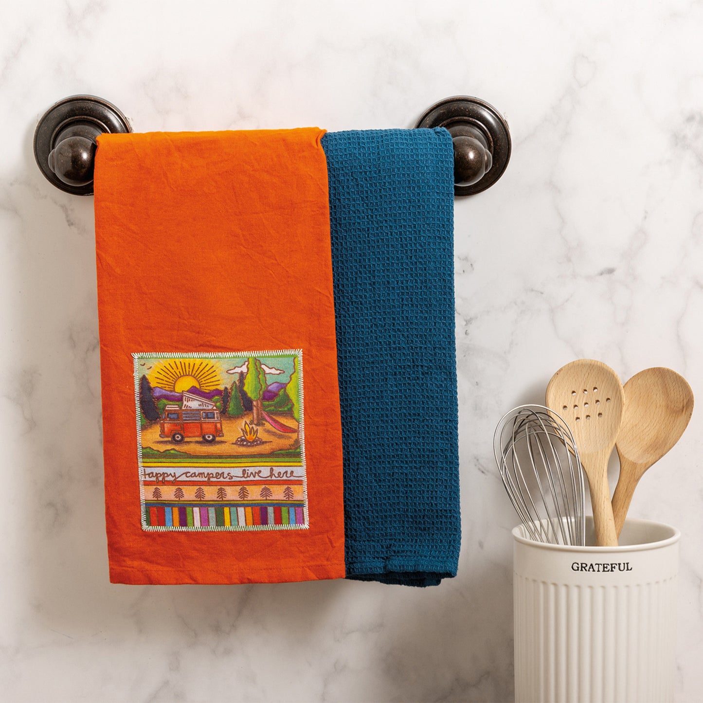 Happy Campers Live Here Kitchen Towel Set