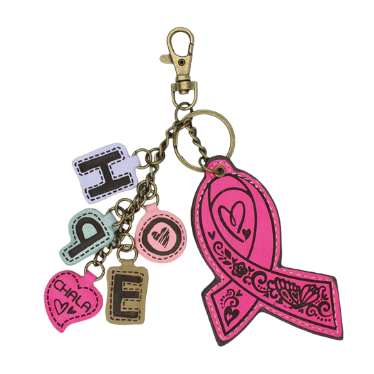 Pink Ribbon & Hope Keychain/Purse Charm