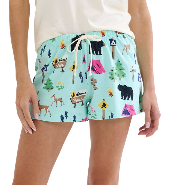 Teal Hiking Trail Sleep Shorts