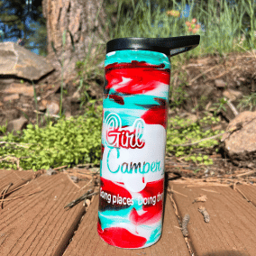 Resa's 20 oz Tumblers In Red & White & Teal & Black