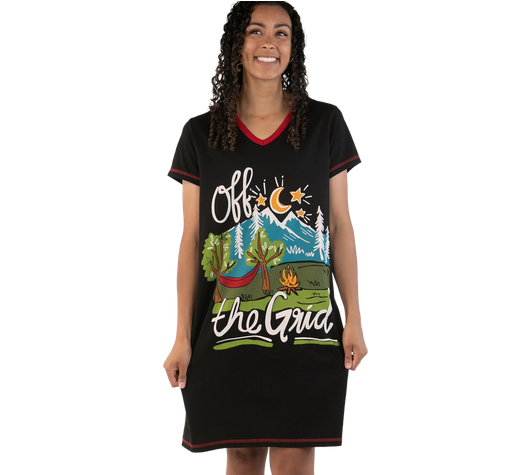 Lazy One Off The Grid Women's V-neck Nightshirt