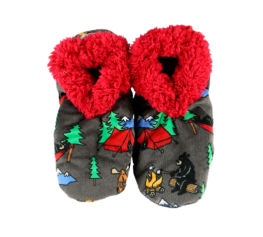 Lazy One Happy Camper Bear Fuzzy Feet Slipper