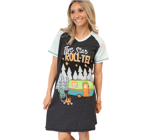 Lazy One Five Star Roll-tel Women's V-neck Nightshirt