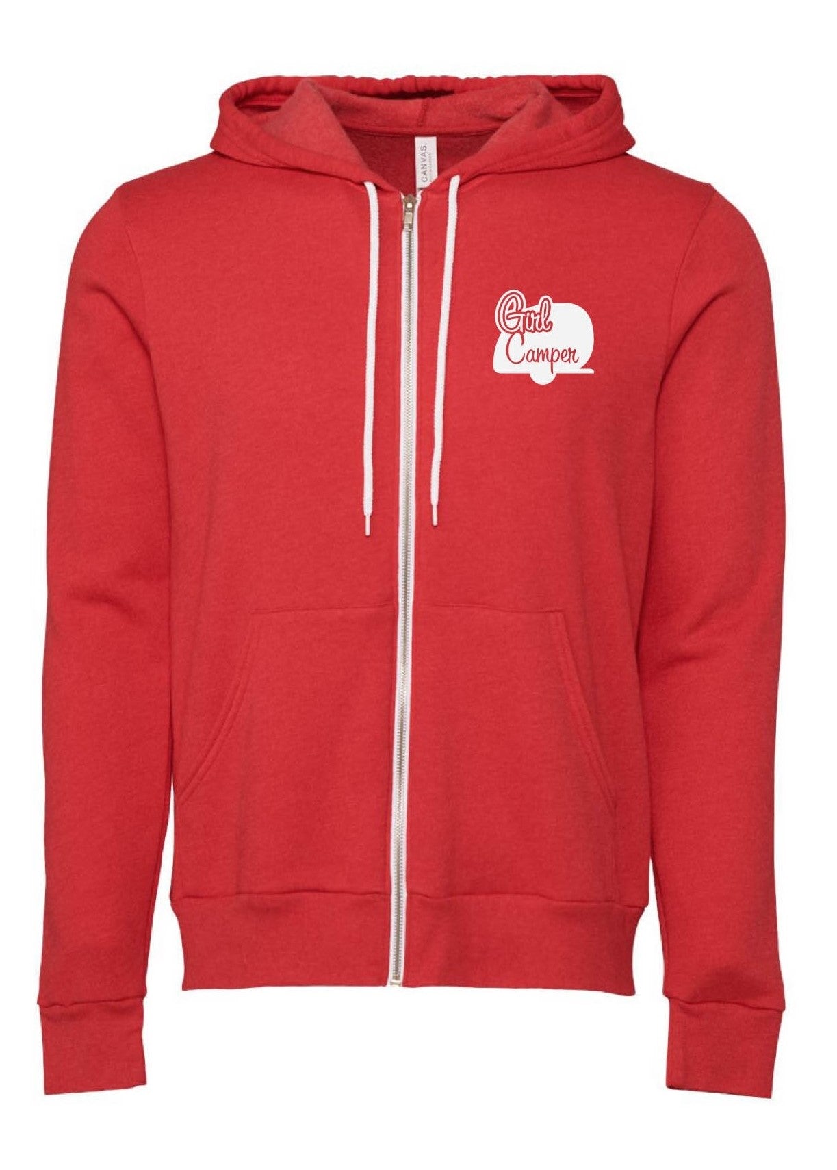 Fleece Full Zip Hoodie Heather Red