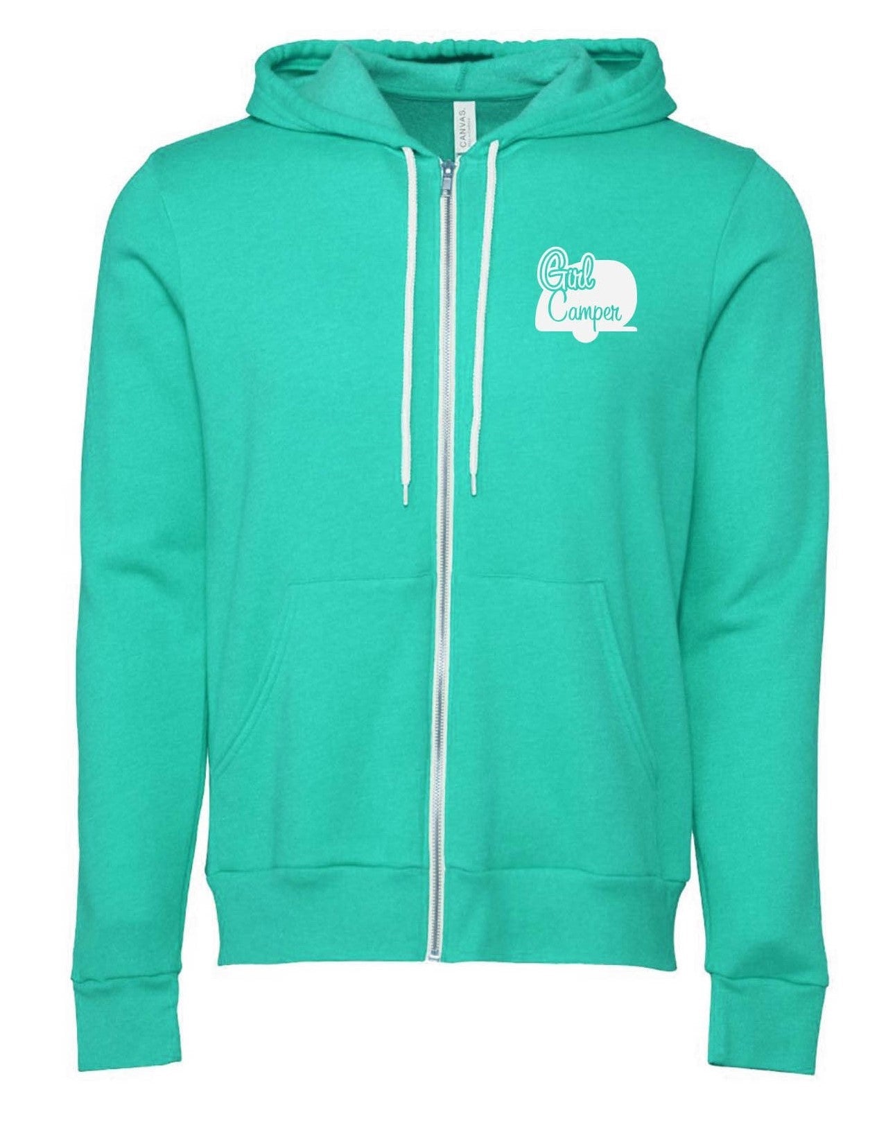 Fleece Full Zip Hoodie Heather Teal