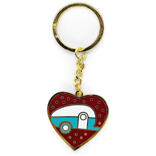 Life is Better at The Campsite Red Teardrop Heart RV Keychain