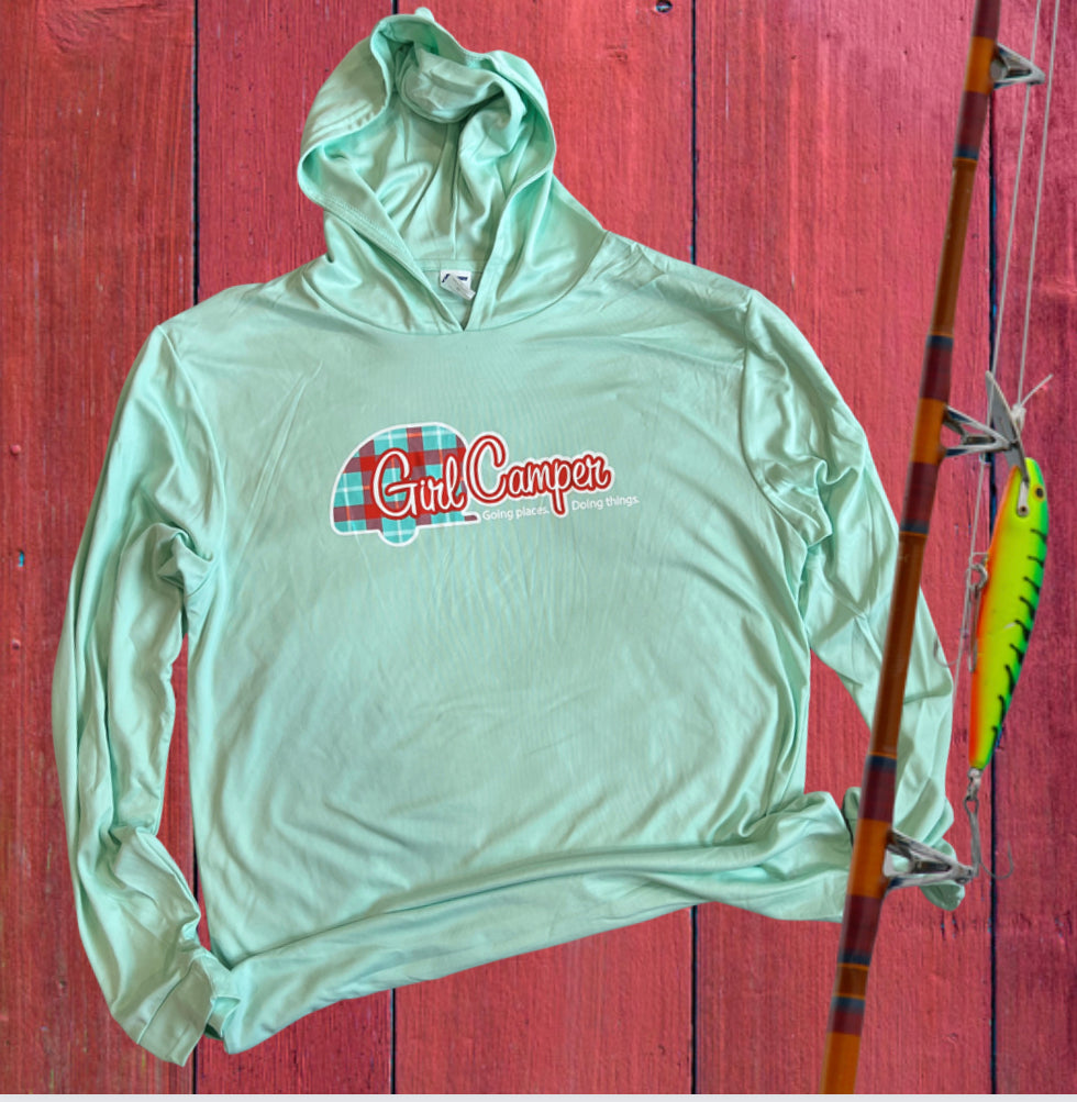 Girl Camper Hooded UPF 50 Sun Shirt Mint Green