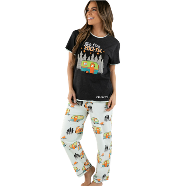 Lazy One Five Star Roll-tel PJ Set