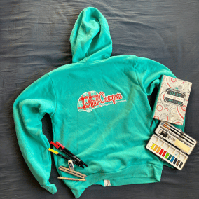 Fleece Full Zip Hoodie Heather Teal