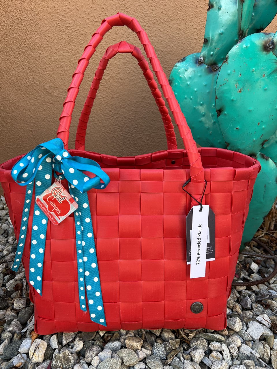 ON SALE! Handed By Paris Recycled Tote - Chilli Red