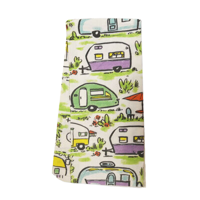 Colorful Trailers Tea Towel