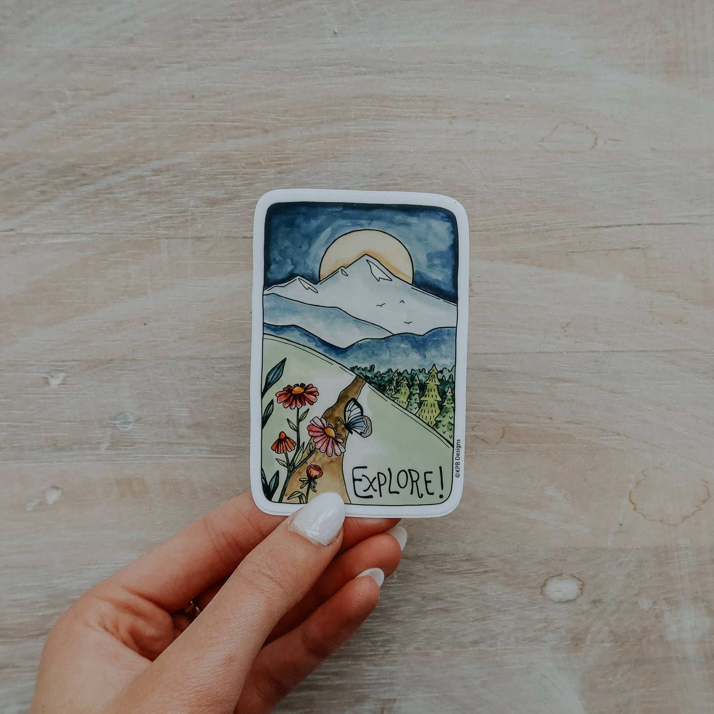Explore Rectangle Vinyl Sticker