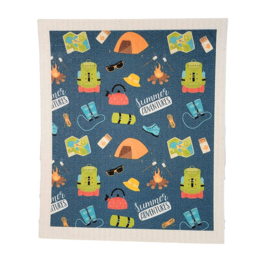 Summer Adventures Collage Swedish Dishcloth