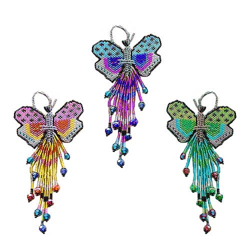Beaded Butterfly Seed Bead Ornament