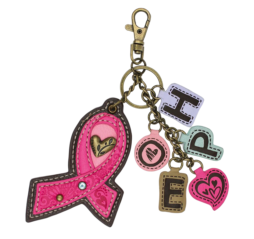 Pink Ribbon & Hope Keychain/Purse Charm