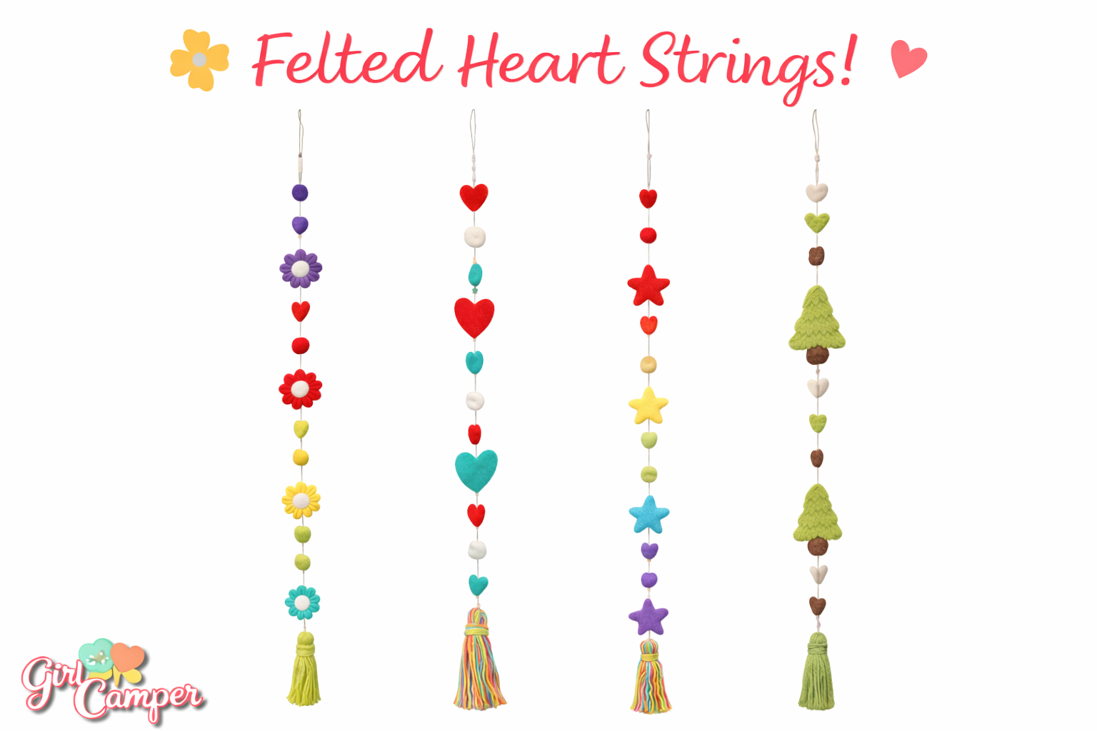 Felted Heart Strings – Girl Camper