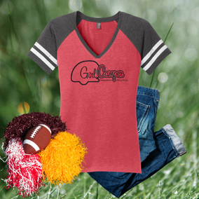 Game Day Girl Camper V-Neck T-Shirt
