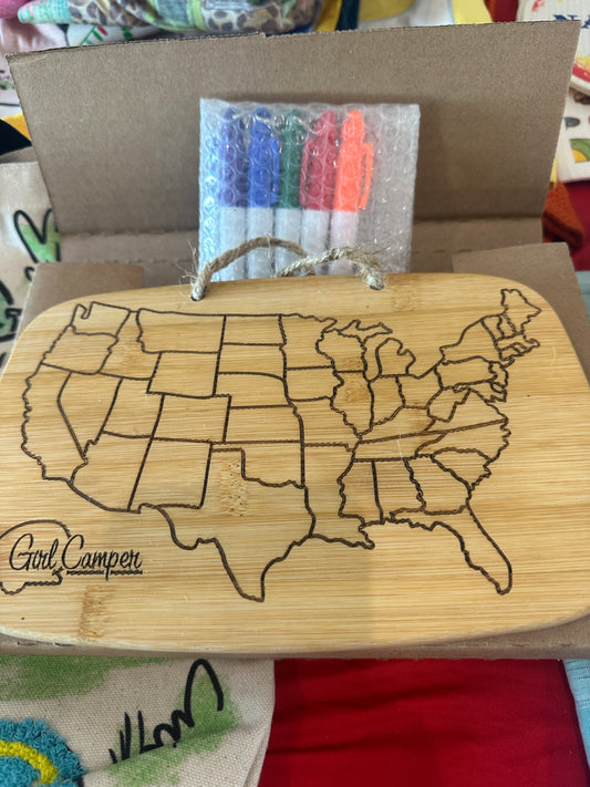 Girl Camper Adventure Map Plaque™