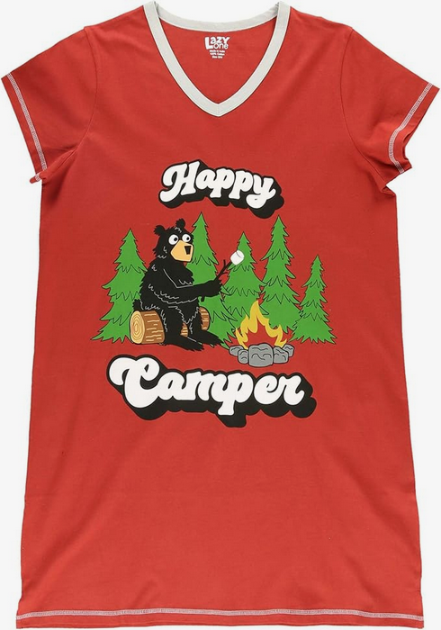 Lazy One Happy Camprefire Bear V-neck Nightshirt