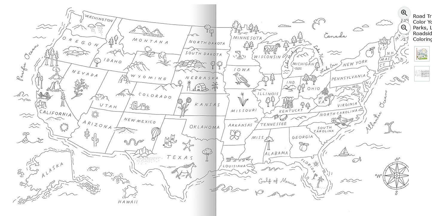 Road Trip! Coloring Book: Color Your Way to National Parks, Landmarks, and Roadside Attractions