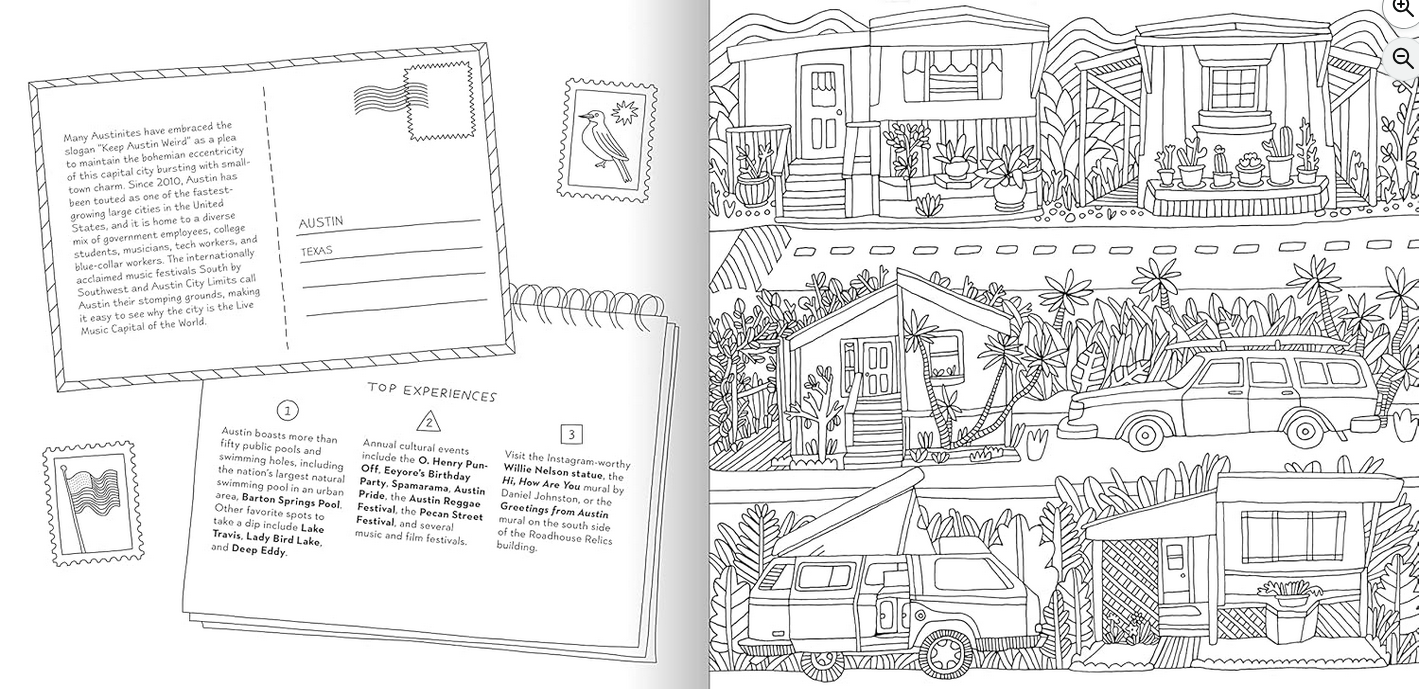 Road Trip! Coloring Book: Color Your Way to National Parks, Landmarks, and Roadside Attractions