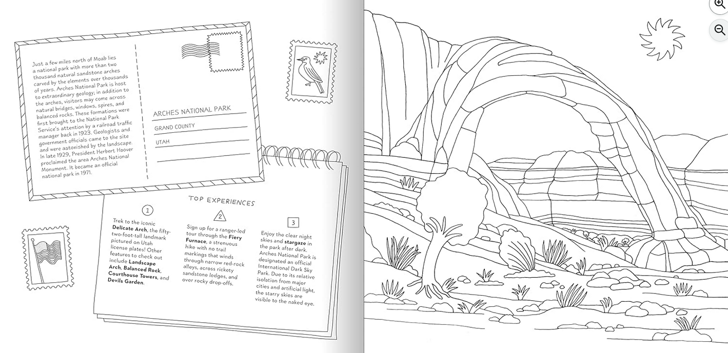 Road Trip! Coloring Book: Color Your Way to National Parks, Landmarks, and Roadside Attractions