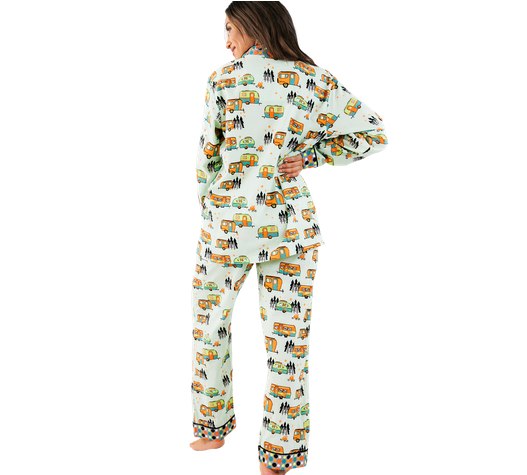 Lazy One Roll-tel Button Down Pajama Set