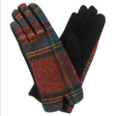 Chic Red-Blue Plaid Touchscreen Gloves