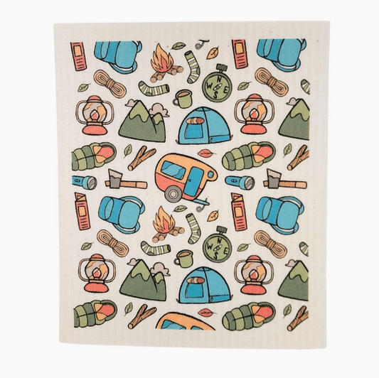 Camper Collage Swedish Dishcloth