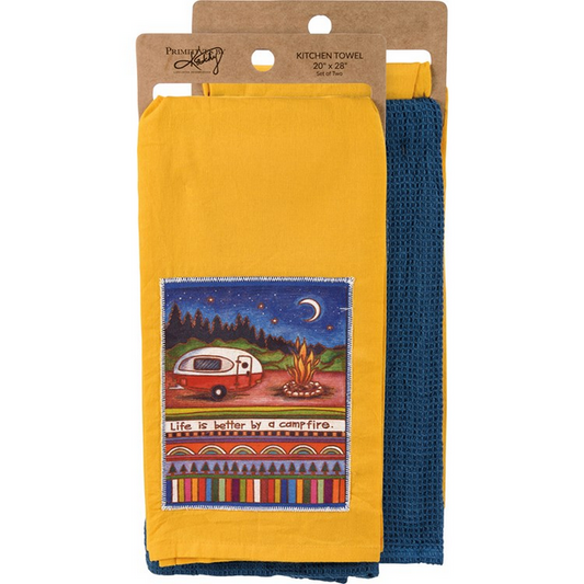 Life Is Better By A Campfire Kitchen Towel Set