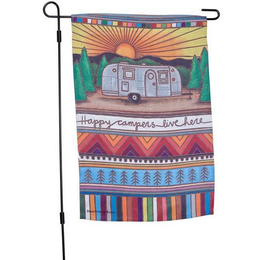 Happy Campers Live Here Garden Flag