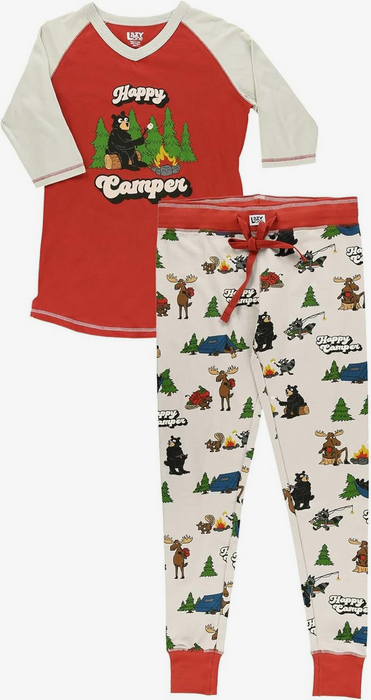 Lazy One Happy Campfire Bear Legging PJ Set