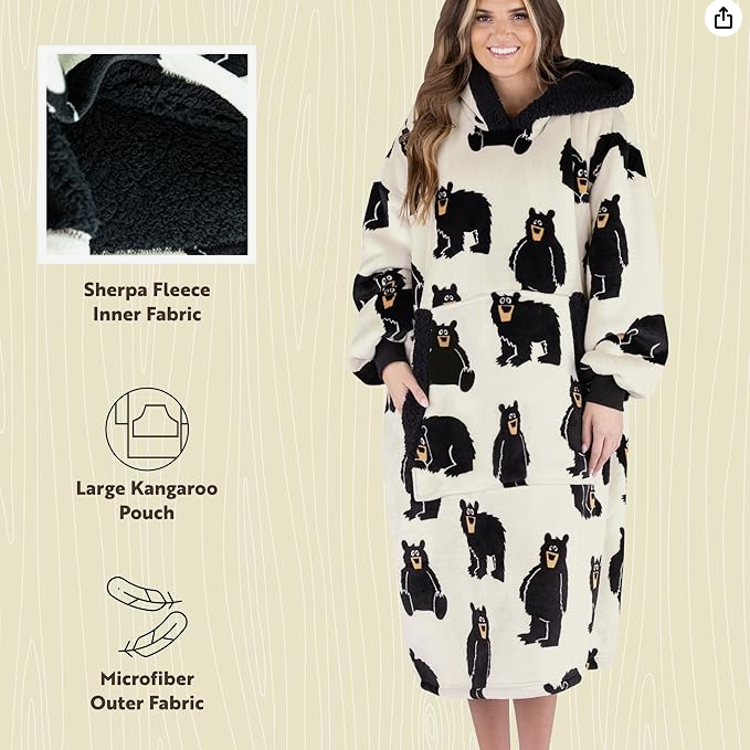 Lazy One Family Bear Blanket Hoodie