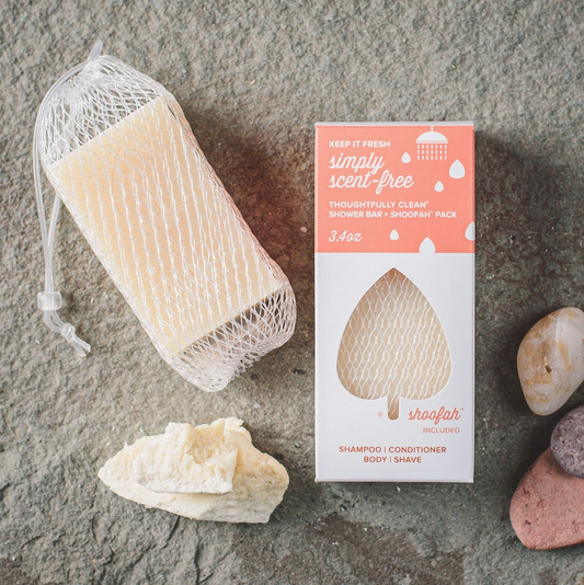 RedBudSuds Kickass Simply Scent Free 3.4oz Shower Bar & Shoofah
