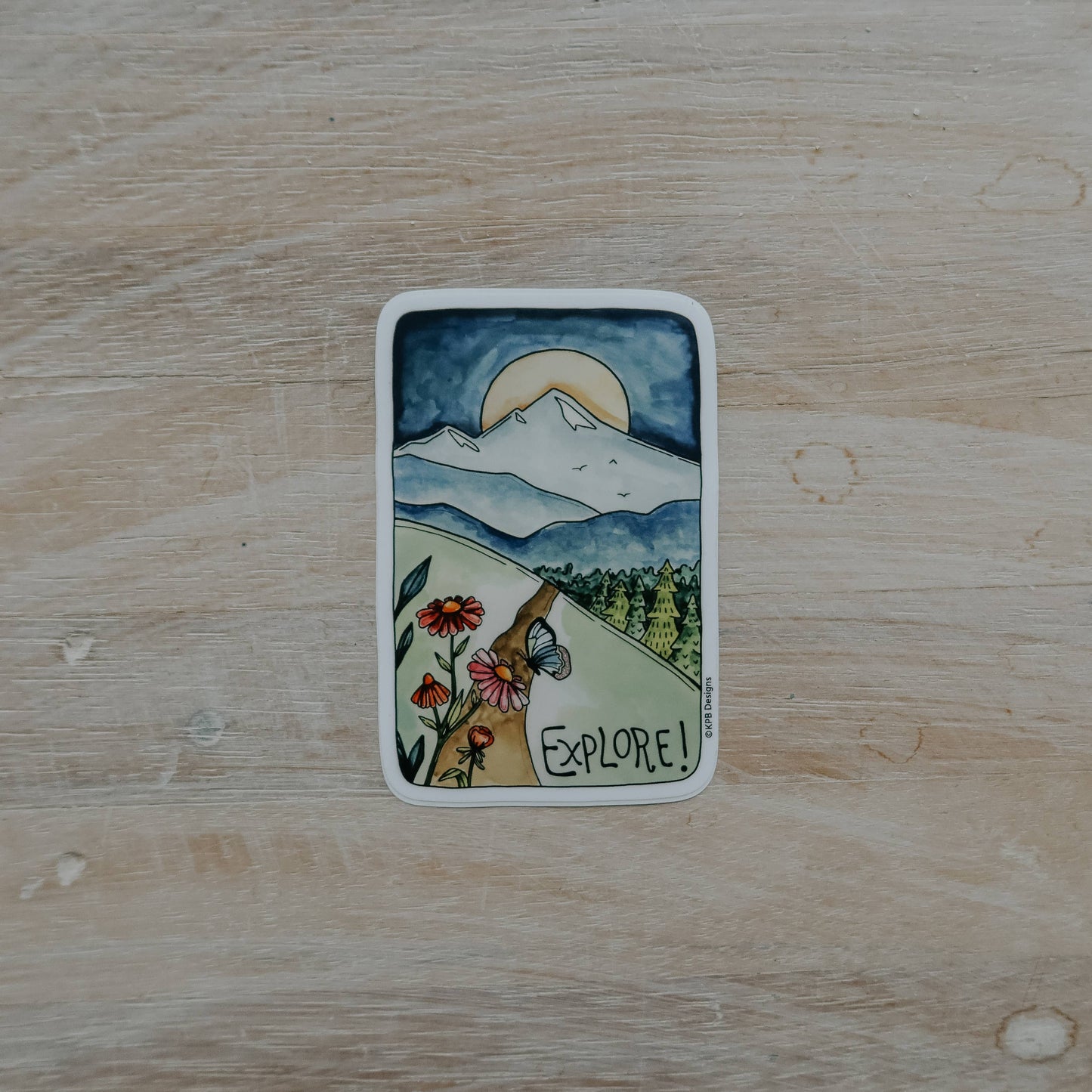 Explore Rectangle Vinyl Sticker