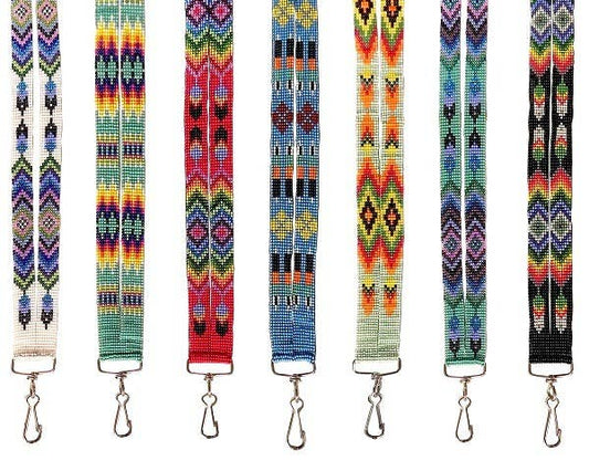 Native Inspired Guatemalan Seed Bead THICK Strap Lanyard