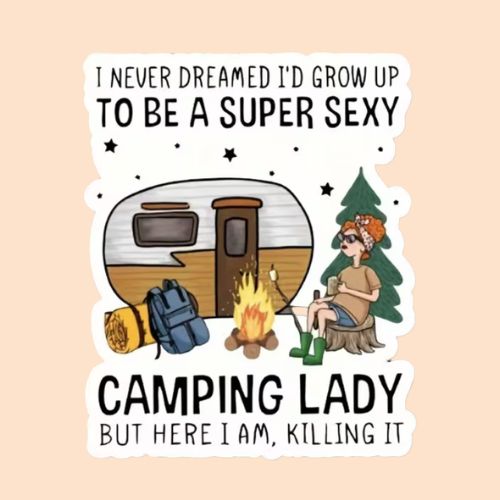 Super Sexy Camping Lady Decal