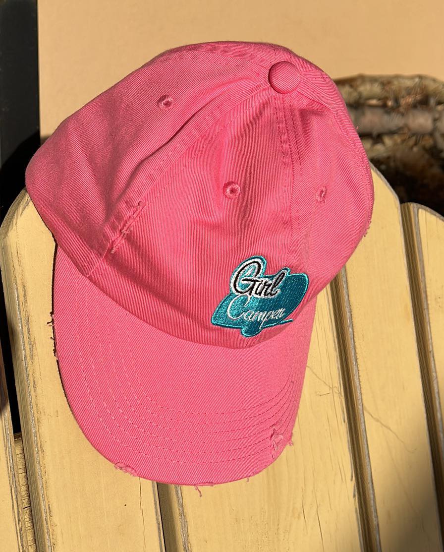 Girl Camper Distressed Hat In Pink
