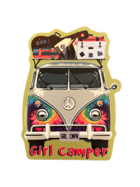 Girl Camper Tie Dye Bus Sticker
