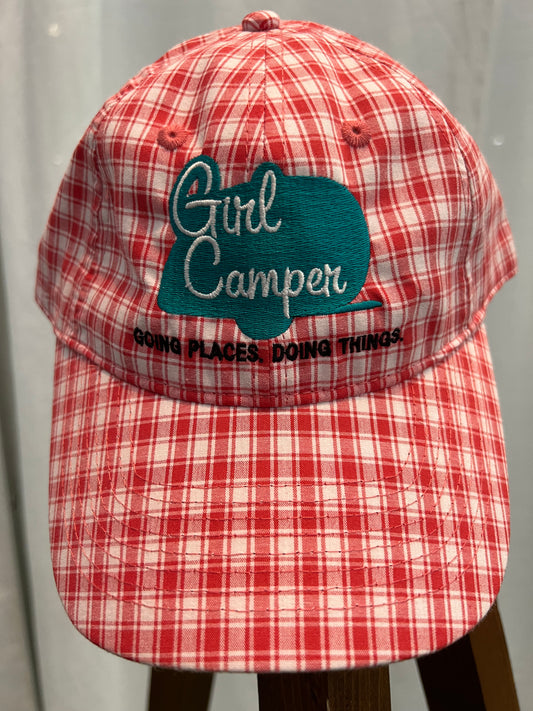 Girl Camper Hat - Pink Check